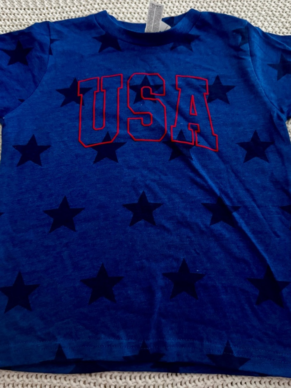 USA Star Print Short Sleeve Tee - Blue